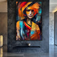 Woman Colorful Abstract Art Framed Canvas