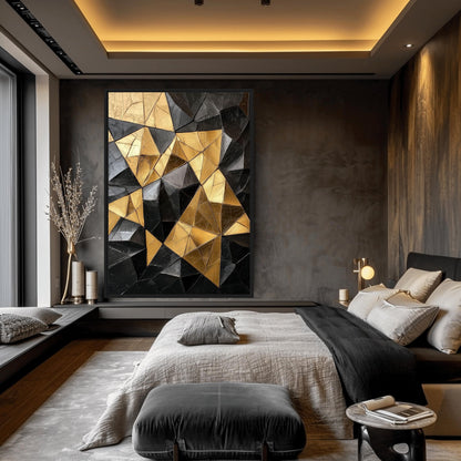 Black Gold Geometric Art Digital Print