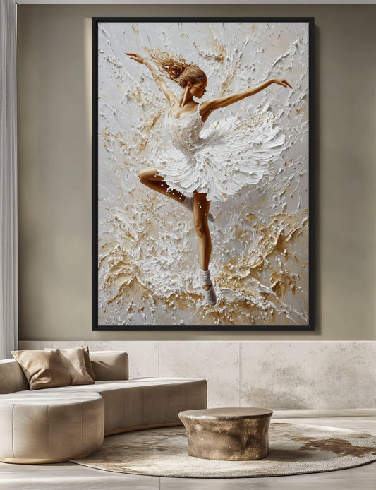 Dancing Ballerina Modern Art Framed Canvas