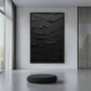 Black Minimalist Textured Art Digital Print