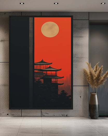 Japanese Minimalist Art Framed Canvas