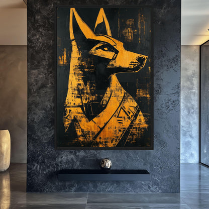 Anubis Egyptian God Canvas Print Detail | PaintFu