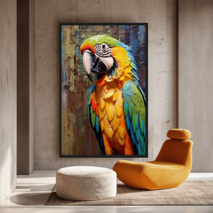 Colorful Macaw Parrot Framed Canvas