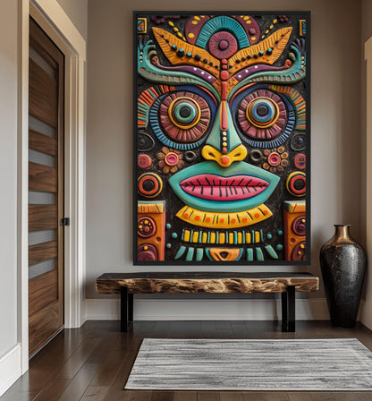 Mexican Tribal Art Canvas Print Detail | PaintFu