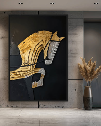 Horse Silhouette Modern Art Framed Canvas