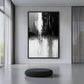 Black White Grey Abstract Art Framed Canvas