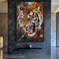 Roaring Tiger Modern Art Framed Canvas