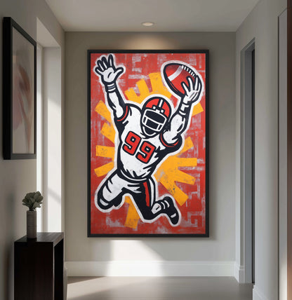 American Football Modern Art Framed Canvas - PaintFu