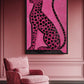 Pink Cheetah Trendy Art Framed Canvas