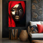 Black Woman In Red Scarf Modern Art Framed Canvas