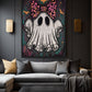 Cute Girl Ghost Halloween Art Framed Canvas