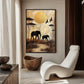 African Landscape Art Framed Canvas