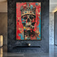 Skull In Crown Surreal Art Framed Canvas