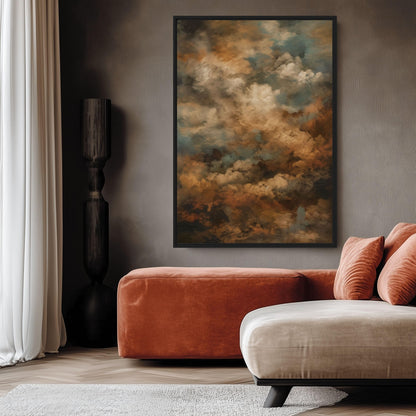 Clouds Earth Tone Wall Art Canvas Print Detail | PaintFu