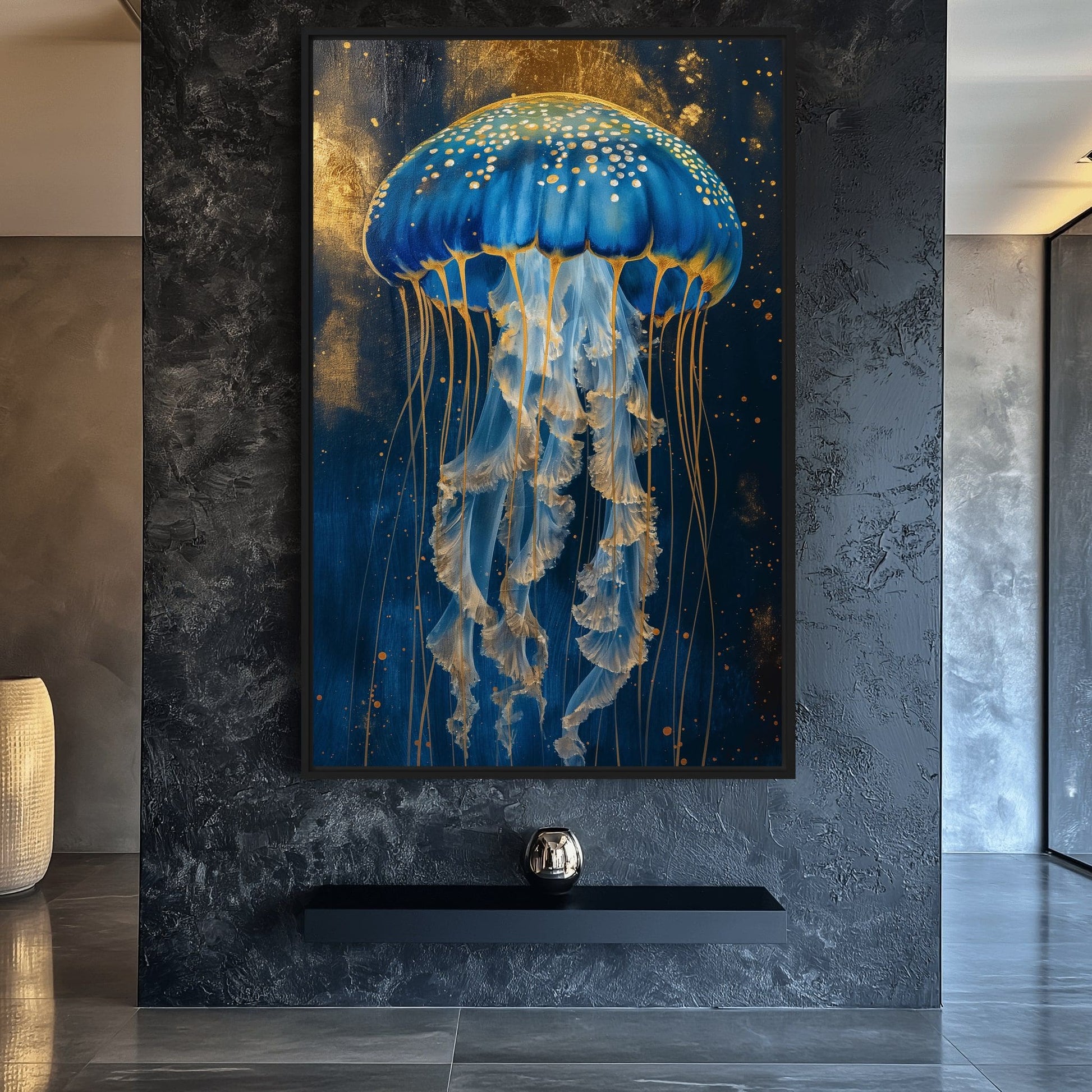 Majestic Jelly Nautical Art Framed Canvas - PaintFu