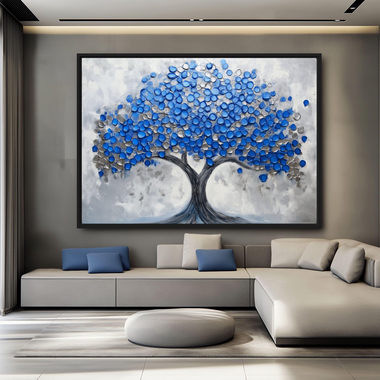 Blue Tree Modern Art Digital Print