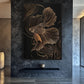 Gold Fish Line Art Framed Canvas