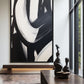 Black White Brushstroke Abstract Art Framed Canvas