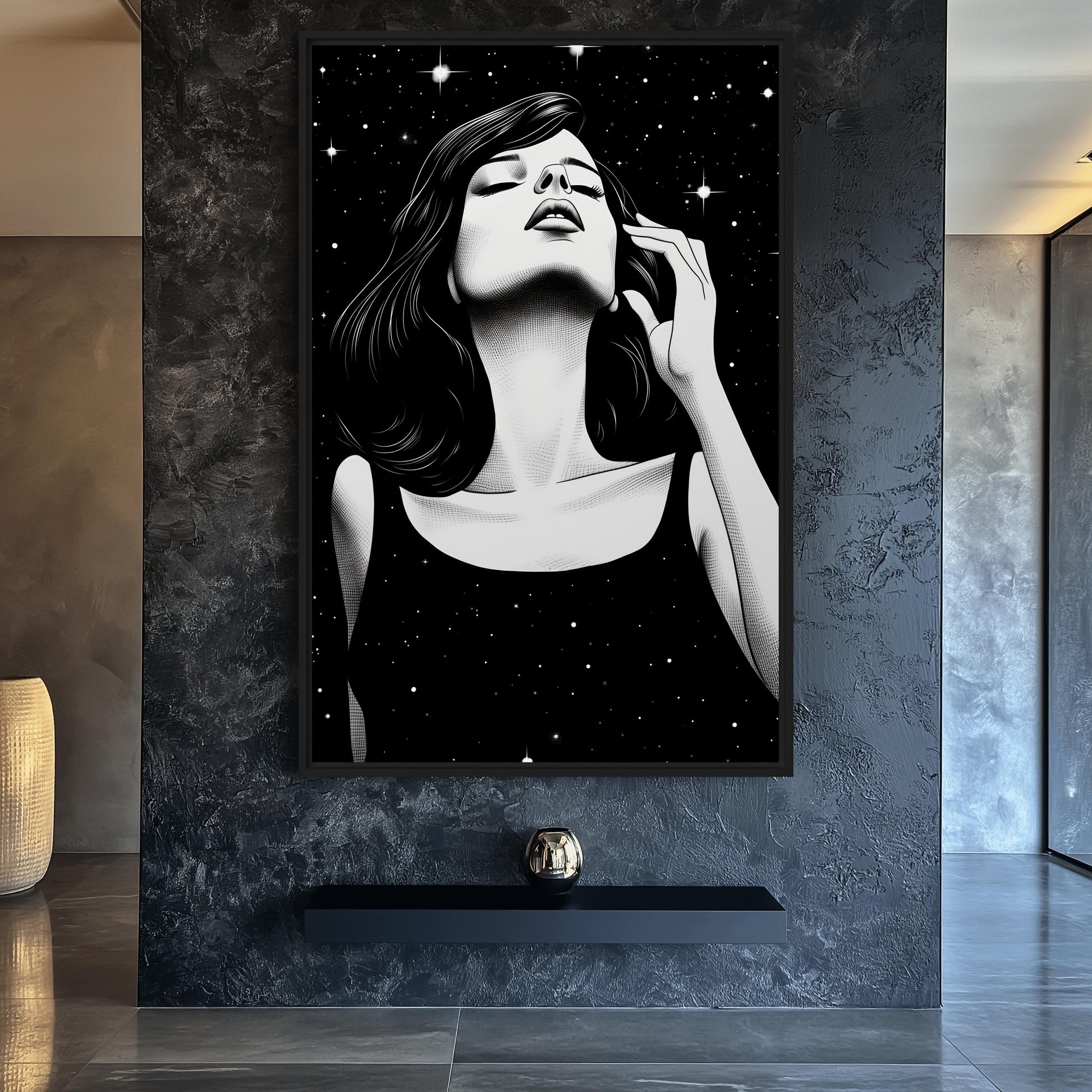 Space Woman Pop Art Framed Canvas - PaintFu