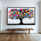 Heart Tree Graffiti Art Framed Canvas