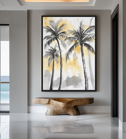 Palm Trees Tropical Art Framed Canvas - PaintFu