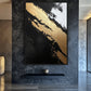 Black Gold White Abstract Art Framed Canvas