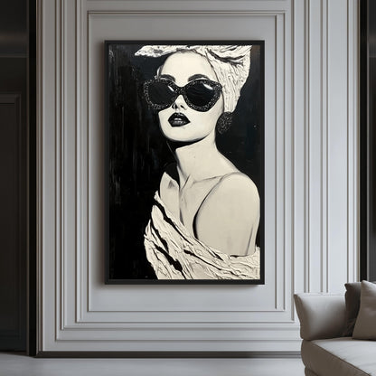 Woman Fashion Art Framed Canvas