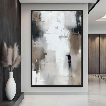 Neutral Abstract Nordic Art Framed Canvas - PaintFu