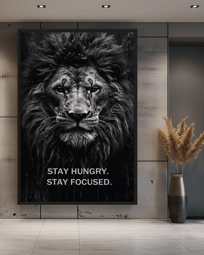 Lion Motivational Art Framed Canvas