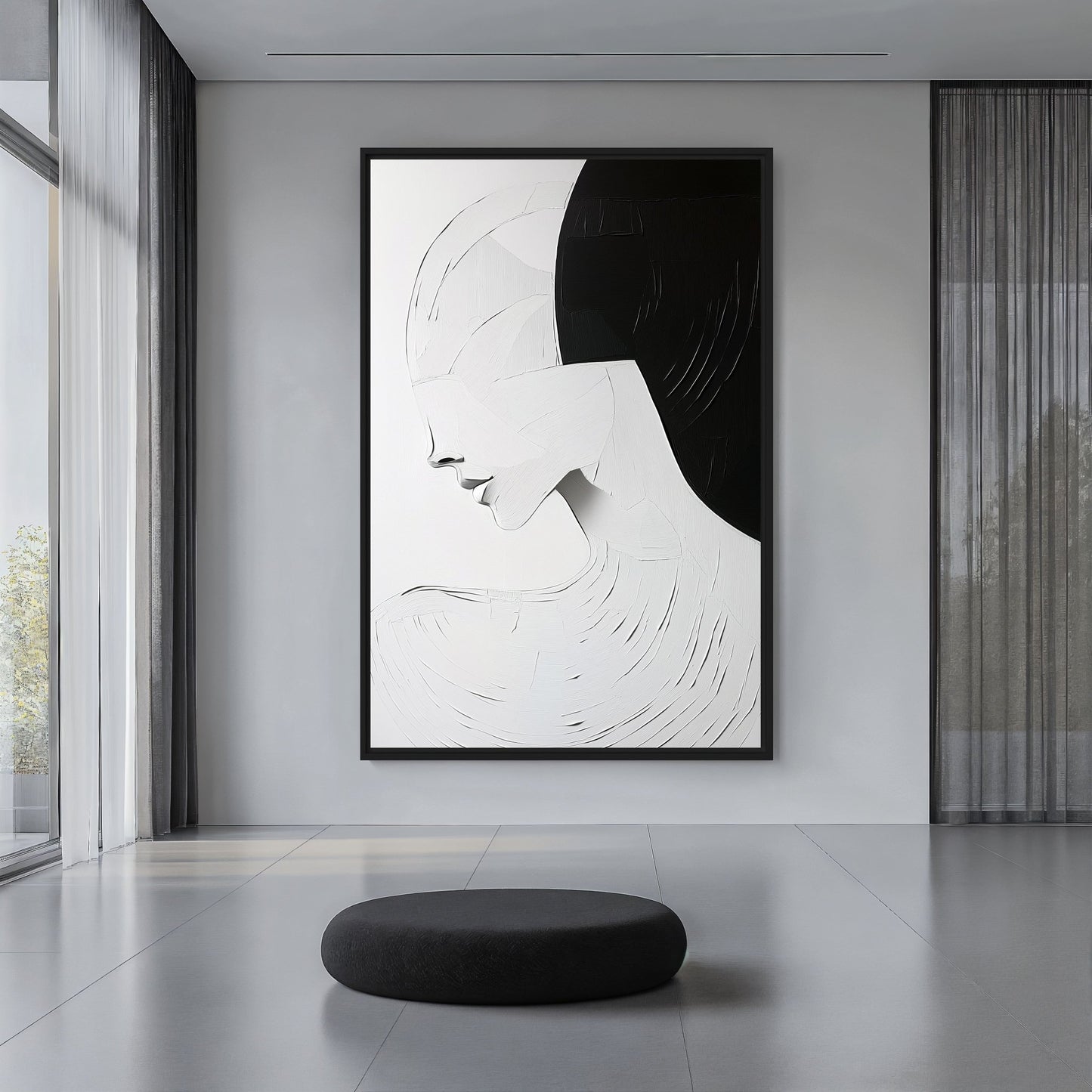 Portrait Minimalist Art Framed Canvas