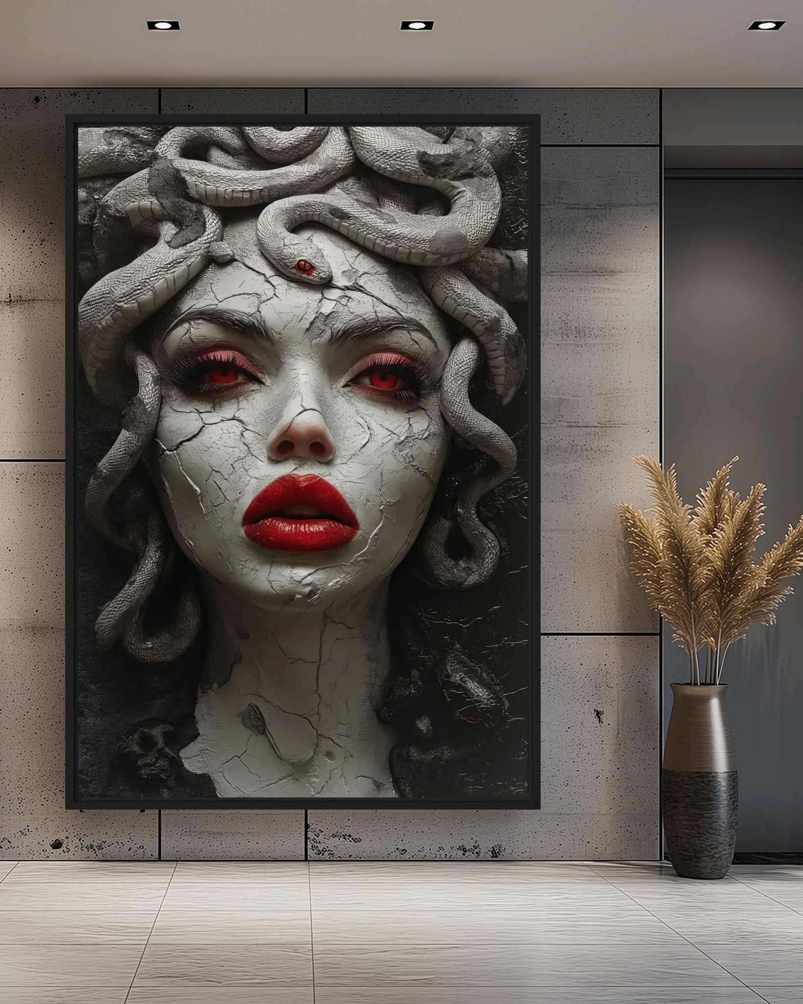 Mesmerizing Medusa Gorgon Framed Canvas