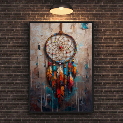 Dreamcatcher Native Art Framed Canvas