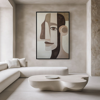 Male Portrait Cubist Art Canvas Print Detail | PaintFu