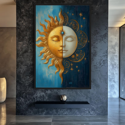 Sun and Moon Celestial Art Digital Print