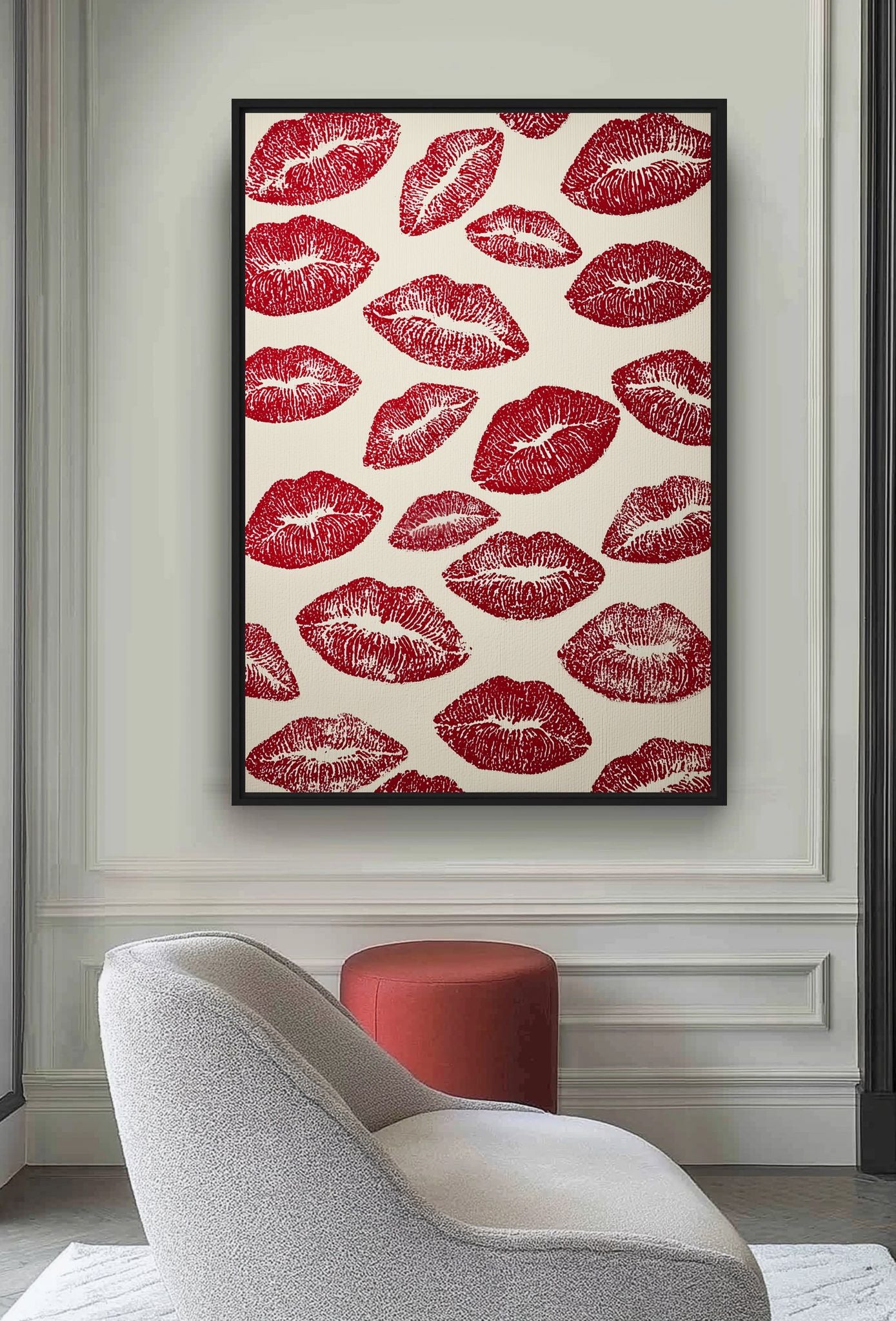 Red Kiss Lips Digital Print - PaintFu