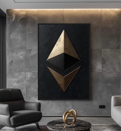 Ethereum Luxury Art Framed Canvas - PaintFu