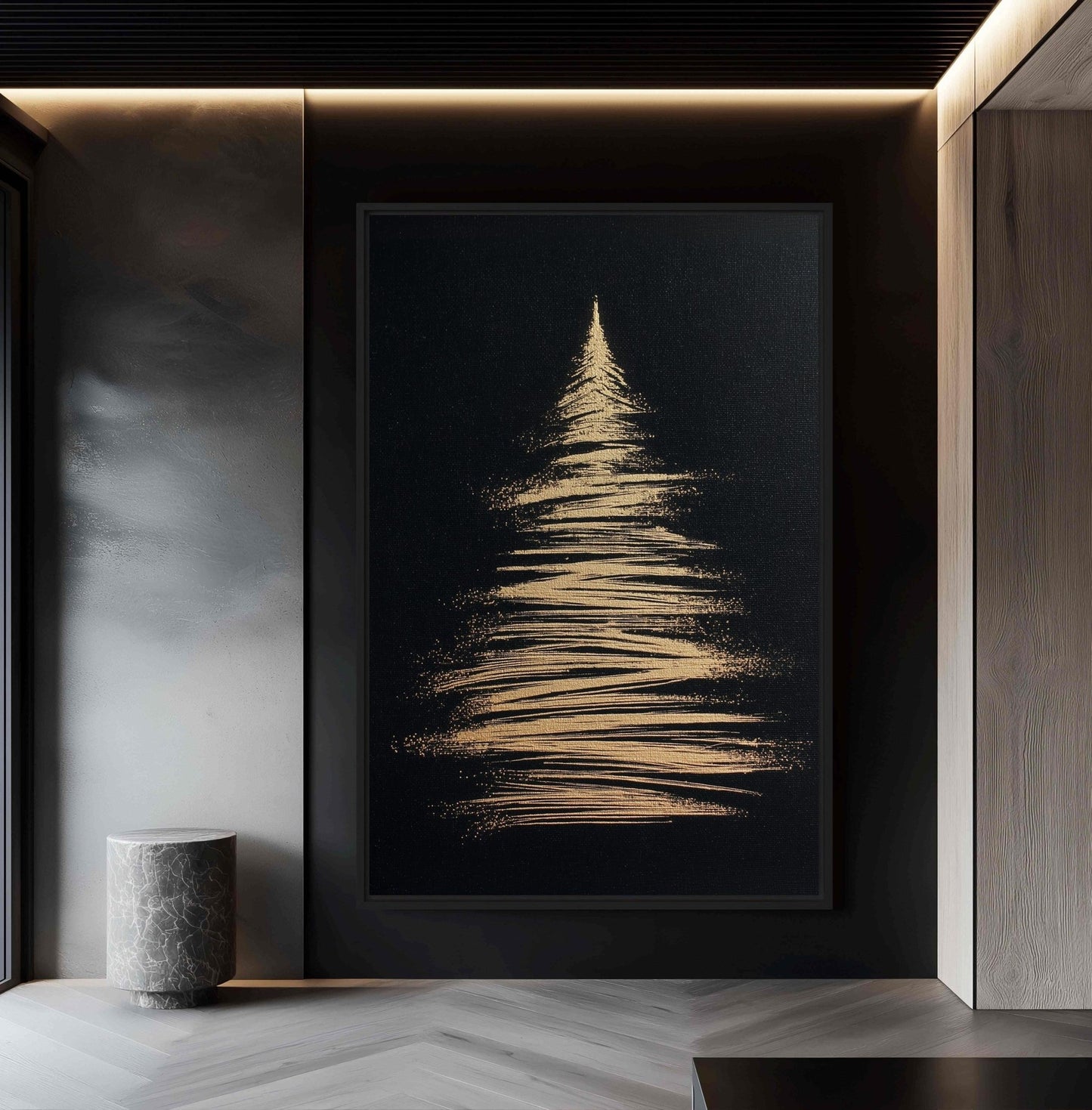 Christmas Tree Luxury Art Framed Canvas