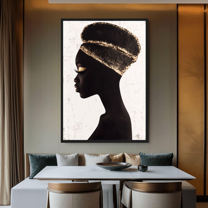 Black Woman African Art Canvas Print Detail | PaintFu