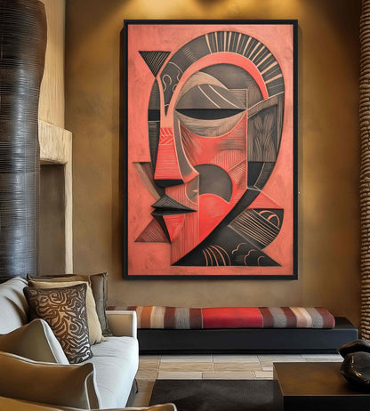 African Mask Cultural Art Framed Canvas - PaintFu