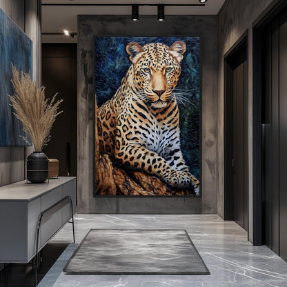 Leopard Mosaic Art Framed Canvas
