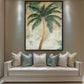 Palm Tree Beach Art Framed Canvas