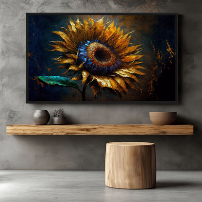 Sunflower Floral Art Framed Canvas