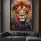 Colorful Lion Pop Art Framed Canvas
