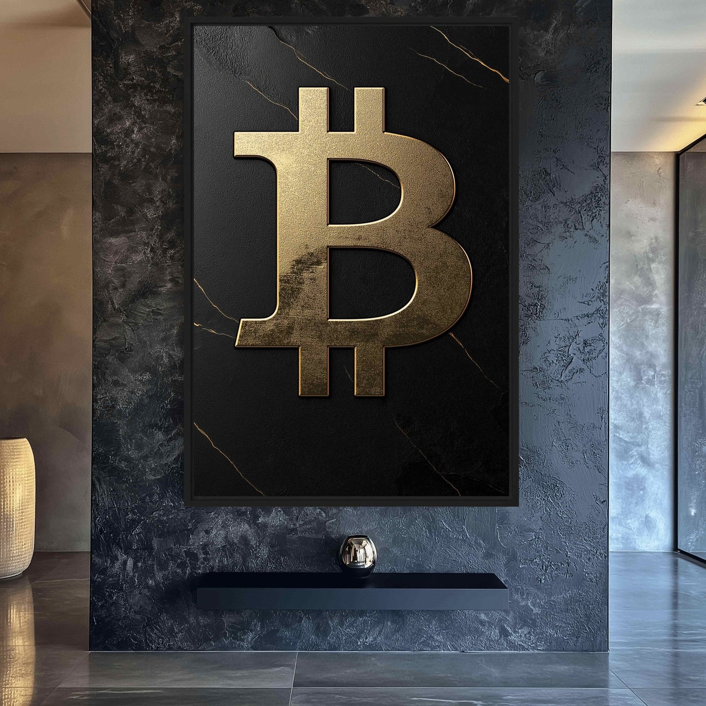 Bitcoin Luxury Art Framed Canvas