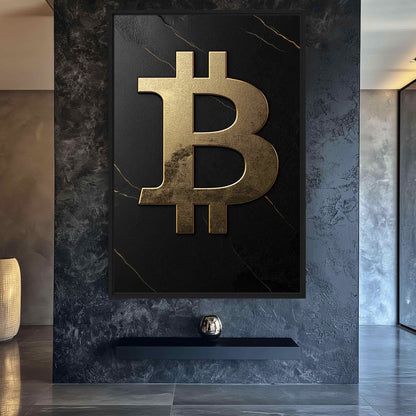 Bitcoin Luxury Art Canvas Print Detail | PaintFu