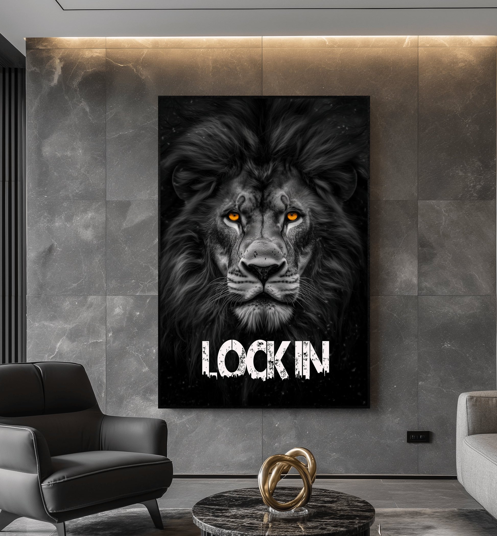 Lion Motivational Art Framed Canvas - PaintFu