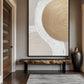 Beige and Gold Modern Art Framed Canvas