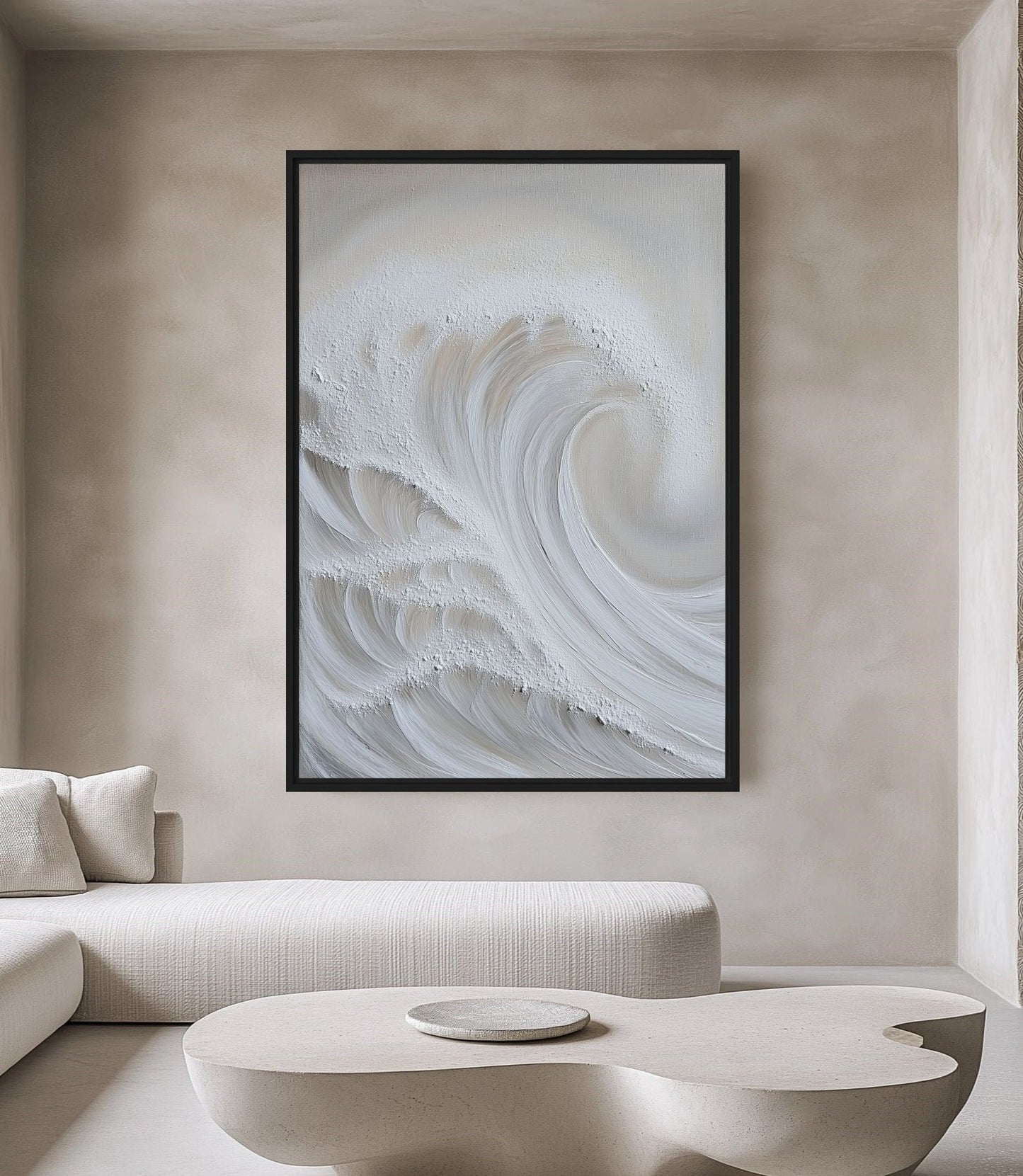 Waves Boho Style Art Framed Canvas