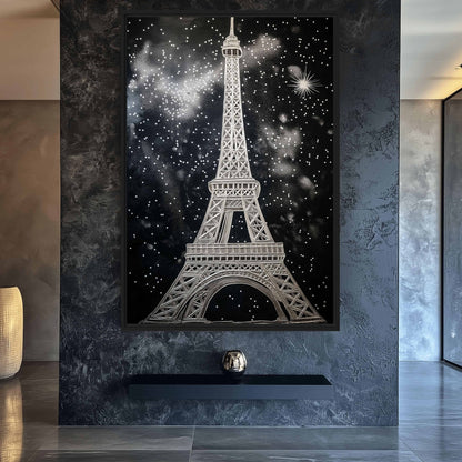 Eiffel Tower Landmark Art Canvas Print Detail | PaintFu