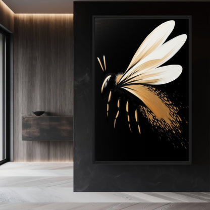 Bee Abstract Art Canvas Print Detail | PaintFu